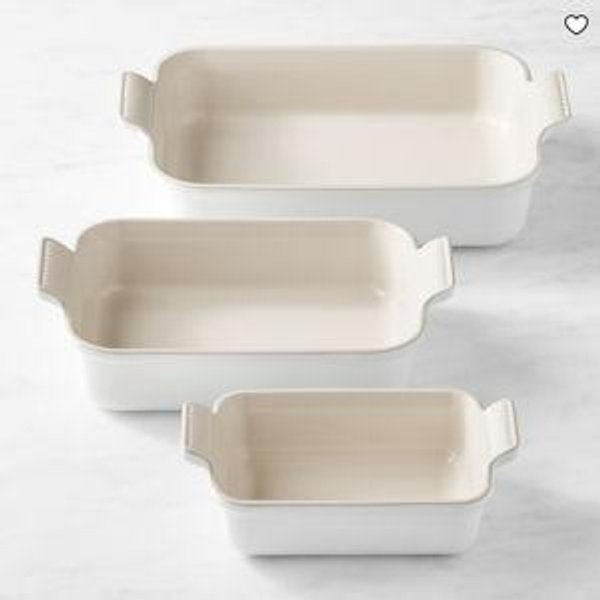White (Not Matte) Heritage 3-Piece Rectangular Baking Dish Set