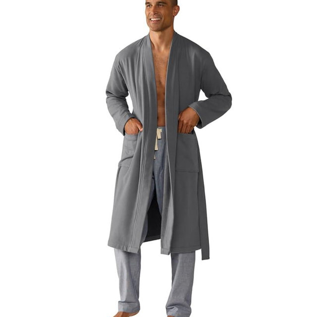 Coyuchi Organic Cotton Robe Unisex | Lightweight Breathable Terry | Soft Absorbent Sustainable Bathrobe