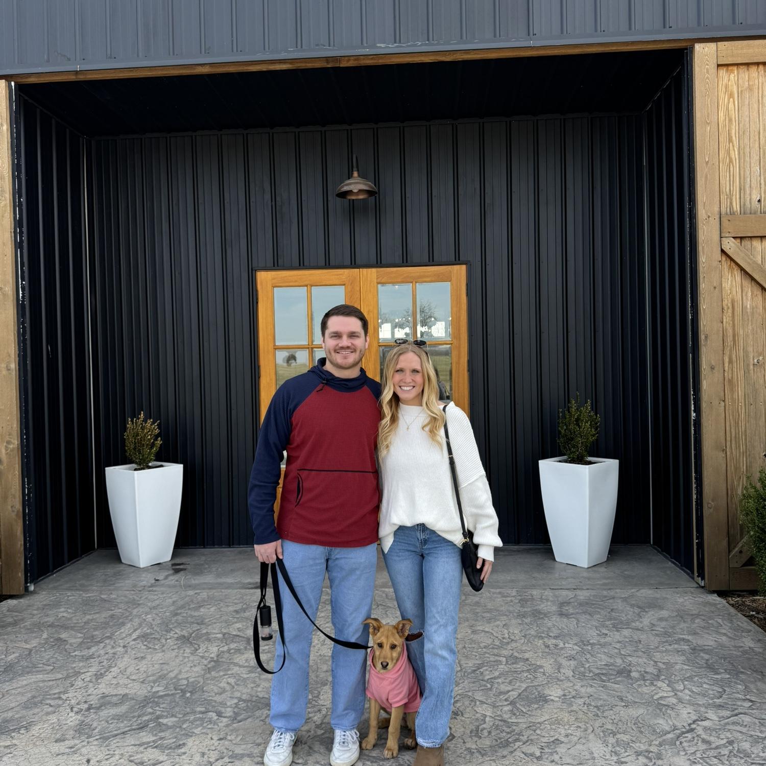 Callie joined Mason, Sydney, and their families in March 2025 while touring venues for their wedding in NWA.