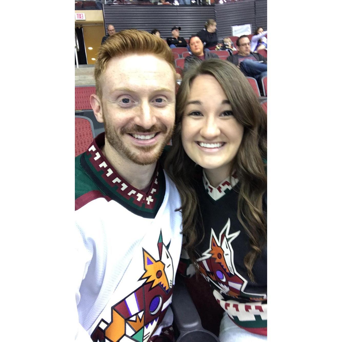 First Coyotes game, he was the good luck charm!