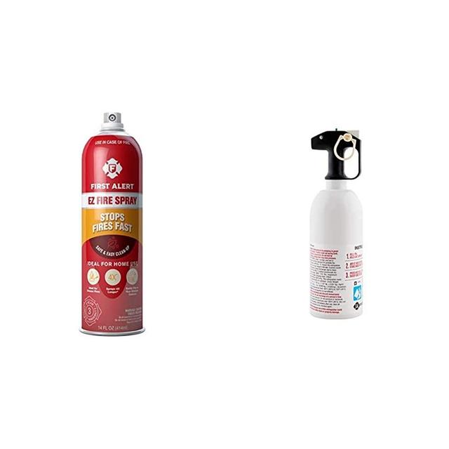FIRST ALERT Fire Extinguisher | EZ Fire Spray Fire Extinguishing Aerosol Spray, AF400 & FIRST ALERT Fire Extinguisher | Kitchen Fire Extinguisher, KITCHEN5