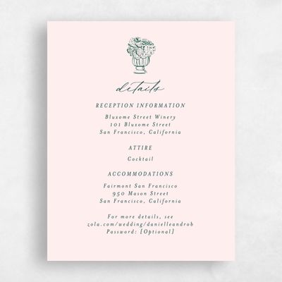 Dark Emerald, Beige Wedding Enclosure - Elodie