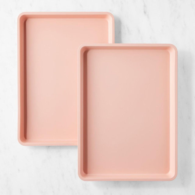 Williams Sonoma Nonstick Half Sheet Pan, Dusty Rose, Set of 2