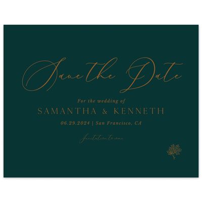 Dark Emerald, Green Wedding Digital Save the Date - Mapleton Landscape