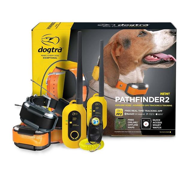 Dogtra Pathfinder 2 - Hunting Ecollar 2 Dog Training Collar with Remote, 9 Mile Range, GPS Tracking & Containment for Medium & Large Dog Breed, Electric GEO Fence Tracker, Stimulation, Vibration, Tone