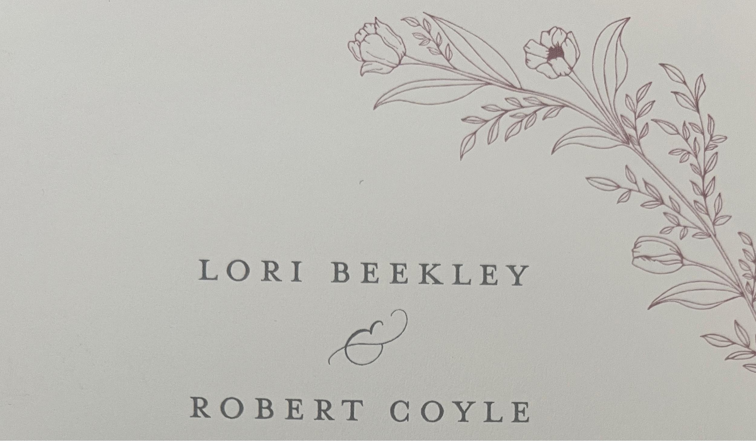 The Wedding Website of Lori Beekley and Robert Coyle