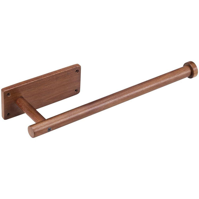 ONEARF Wooden Paper Towel Holder for Kitchen,Adhesive Acacia Wood Paper Towel Holders Under Cabinet, Wall Mount Kitchen Paper Storage Essentials,Suitable for Kitchen,Bathroom Paper Storage