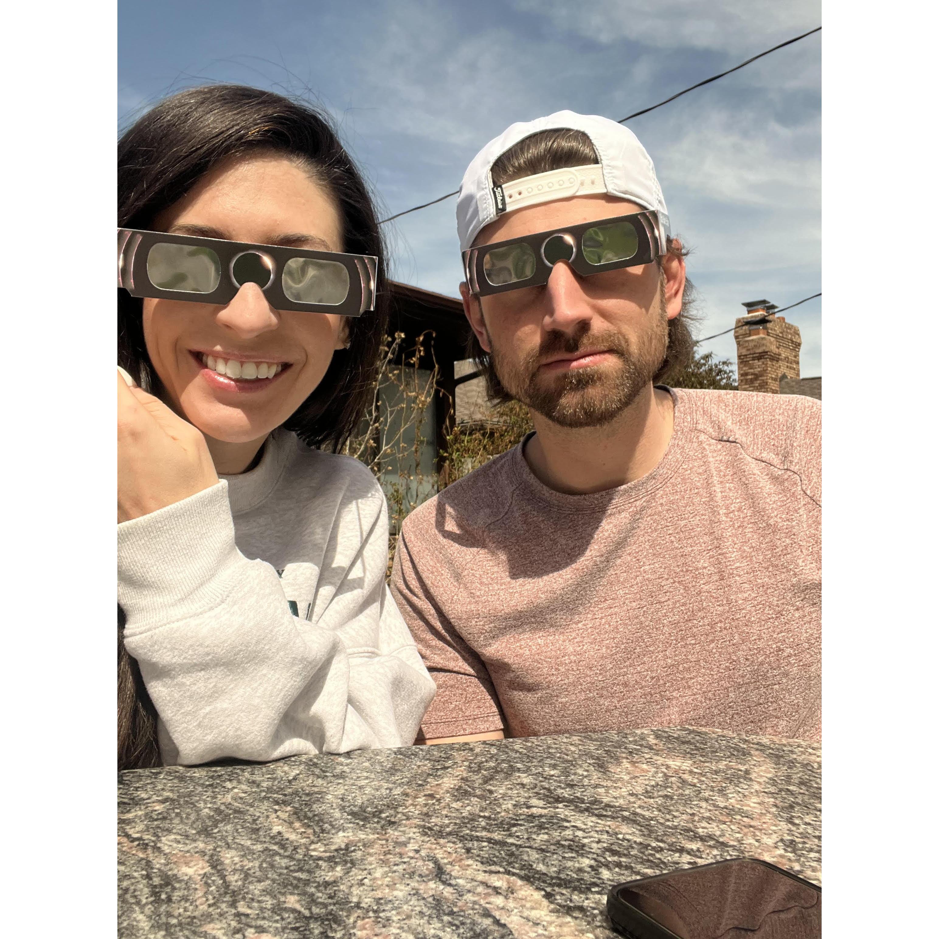 Taking a break from our work days for the solar eclipse (or as Jake would say-- 'Totality')