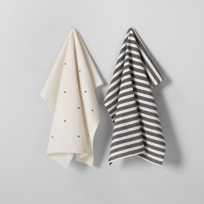 Kitchen Towel Set (2pk) - Black/Cream - Hearth & Hand™ with Magnolia