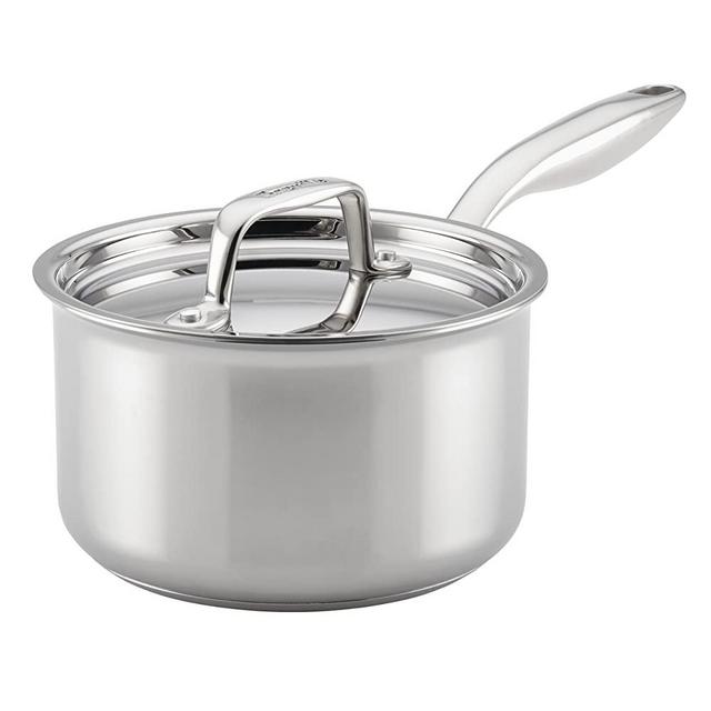 Breville Thermal Pro Stainless Steel Sauce Pan/Saucepan with Lid, 2 Quart, Silver