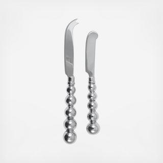 String of Pearls 2-Piece Cheese Knife Set