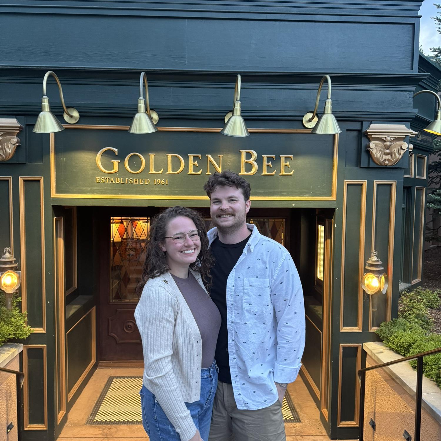 Dinner at the Golden Bee in Colorado.