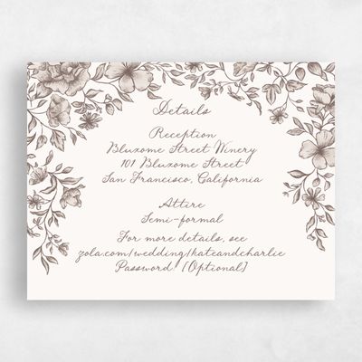 Taupe, Brown Wedding Enclosure - Sogno Script