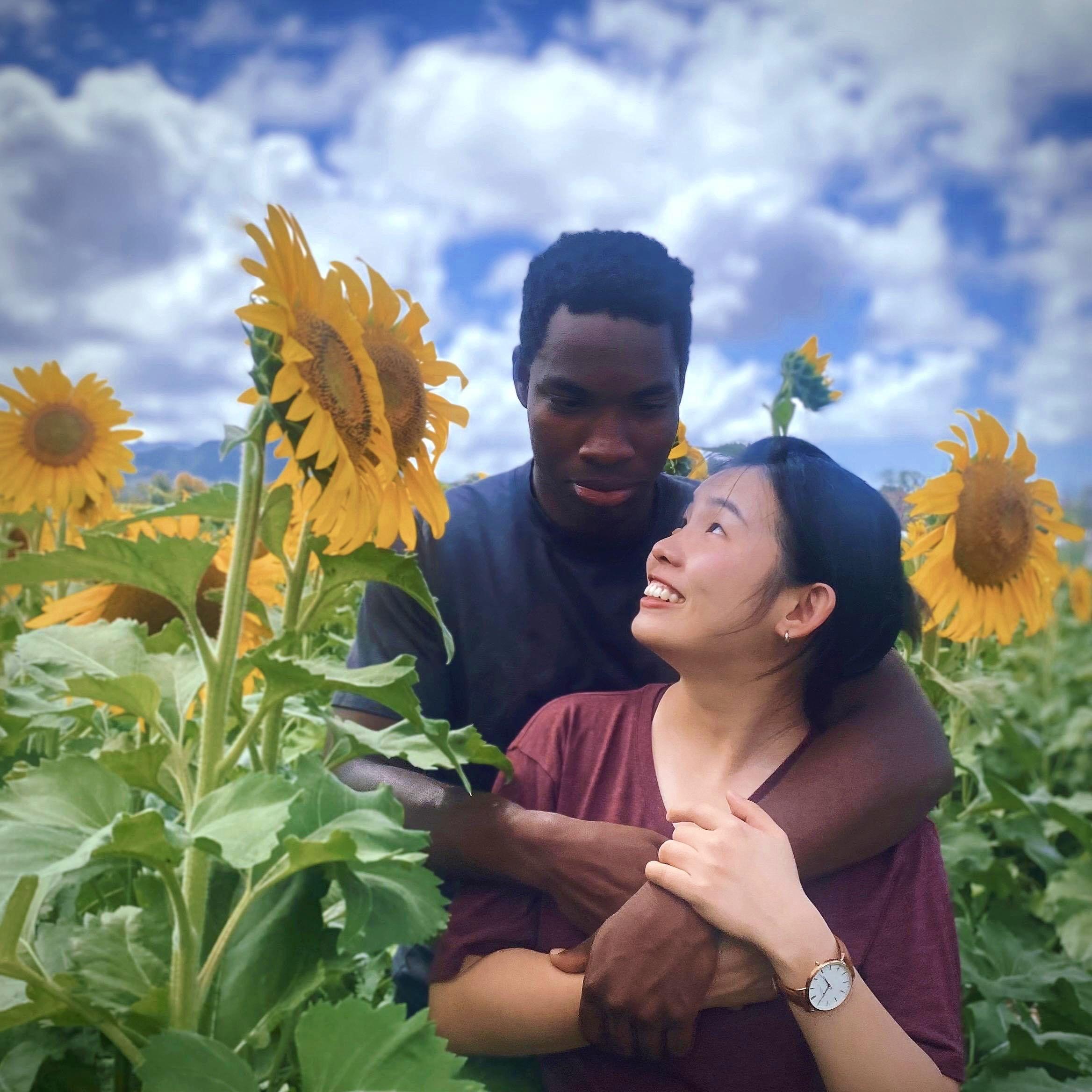 Our very first "couple" photo in Hawaii. We were so shy... (2022)