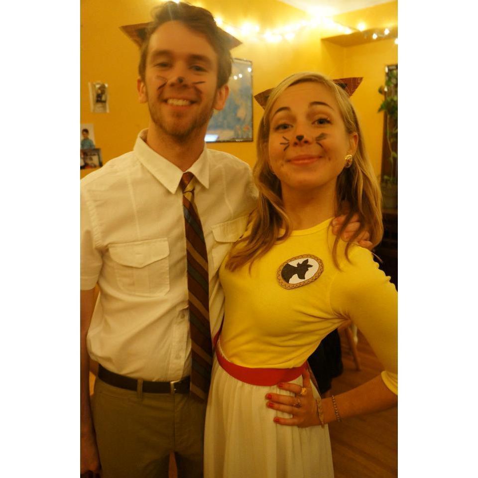 Here's us as dressed up as Mr. and Mrs. Fox circa 2012 at our good friend Jared's house. Como Cabin, as we called it, was a special place for us!