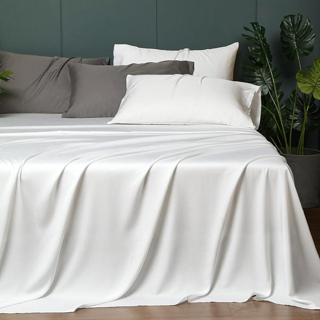 HYPREST 100% Eucalyptus King Sheets - Soft Tencel, Hypoallergenic, Moisture Wicking Cooling Sheets, 18 Inch Deep Pocket White Luxury Premium Lyocell