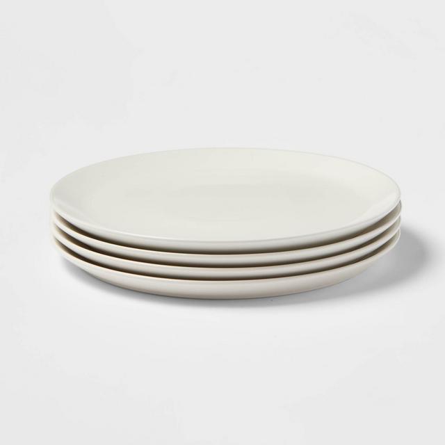10" 4pk Stoneware Acton Dinner Plates White - Threshold™