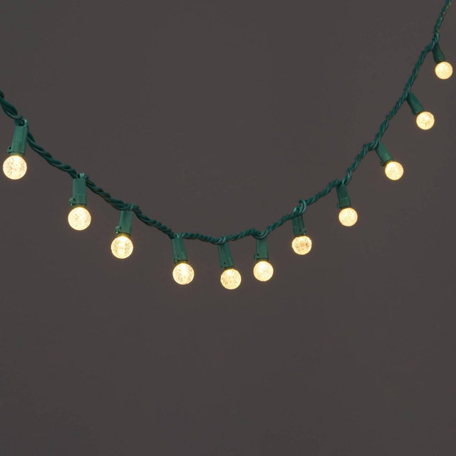 60ct LED Faceted Sphere String Lights Warm White with Green Wire - Wondershop™
