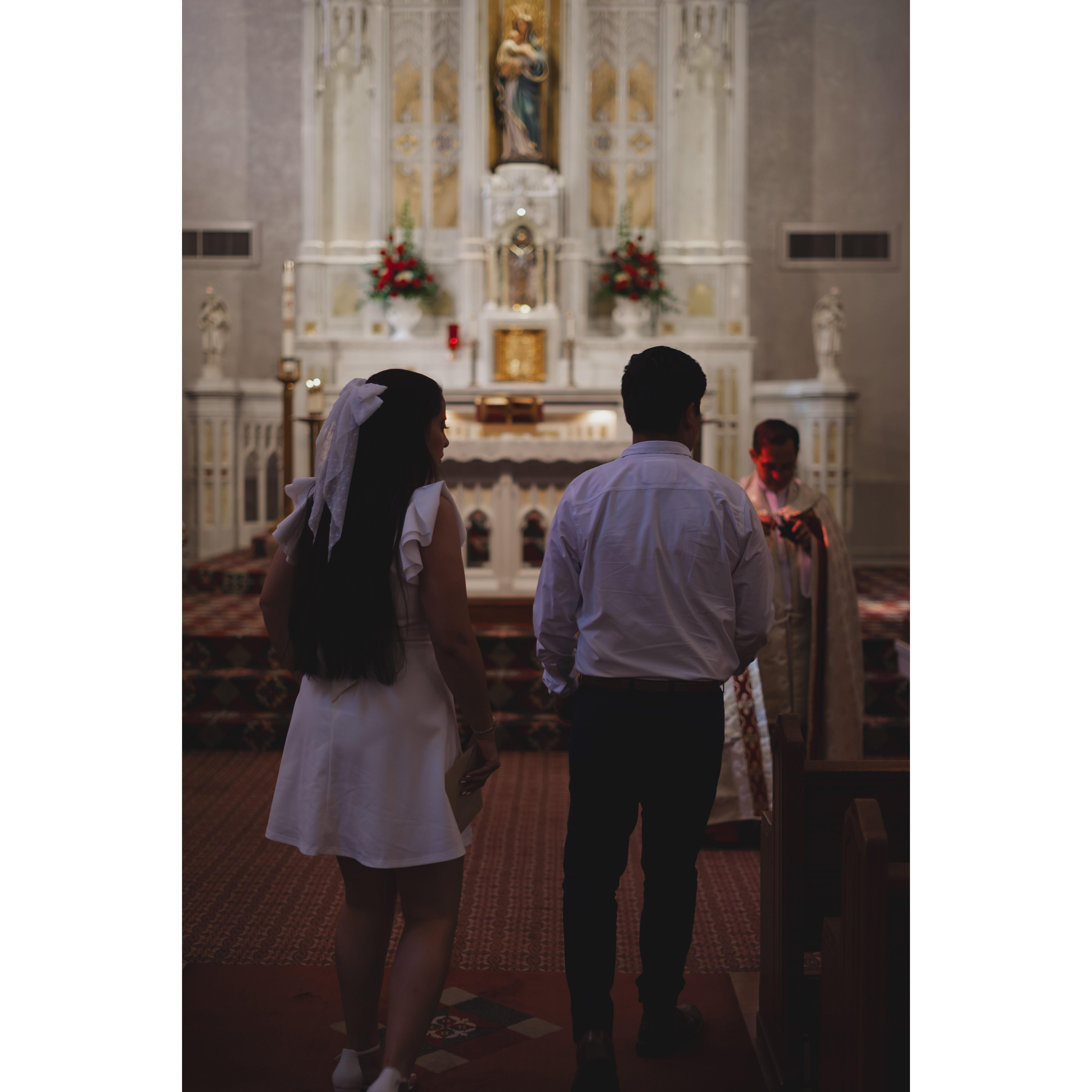 The Rite of Betrothal serves as a promise and a blessing to mark the beginning of an engagement and inviting Christ to be present.