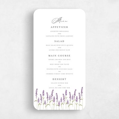 White Rounded Wedding Menu - Marat