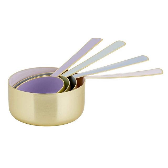 Creative Brands 47th & Main Measuring Cup Set, 4-Pieces, Pastel Multi & Gold