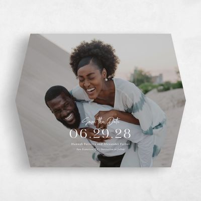 White Diamond Wedding Save the Date - Milford Classic