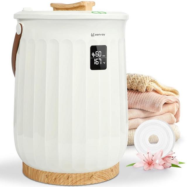 Keenray Towel Warmer Bucket, Luxury Hot Towel Warmer with LED Display, Child Safety Lock, Heat Timer 15/30/45/60 Min Adjustable, for Hot Tub, Bathroom, Grey, CL27