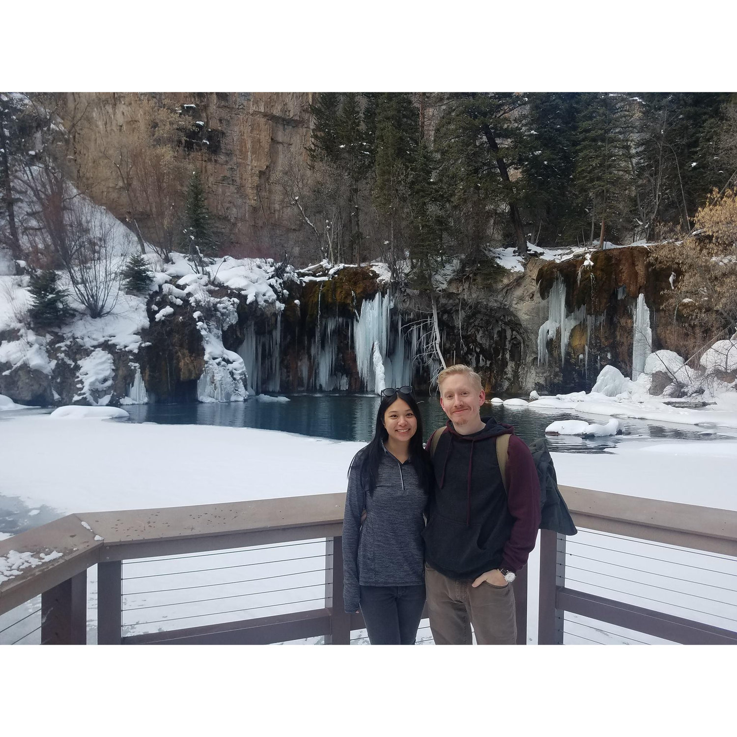 A snowy hike in Hanging Lake