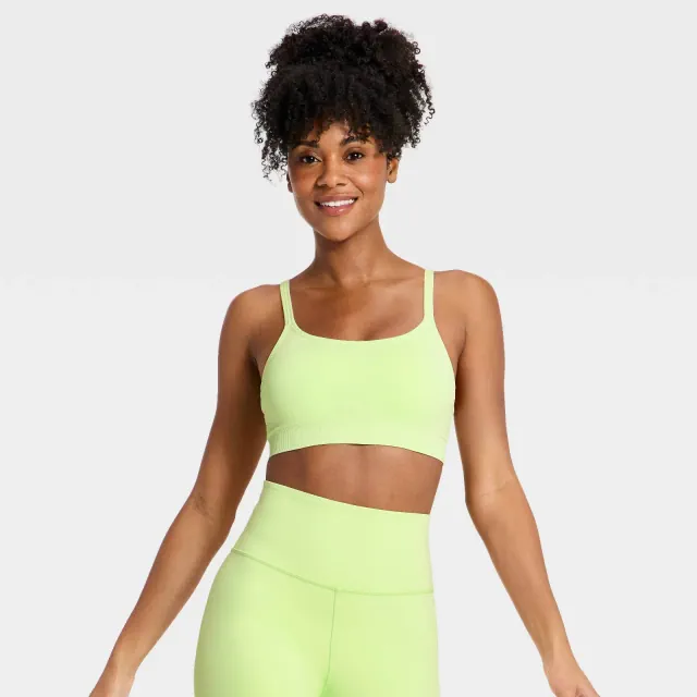 Women's Seamless Light Support Cami Sports Bra - All In Motion™ Light Green S