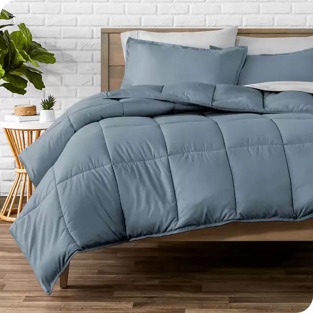 Bare Home Comforter Set - Queen Size - Ultra-Soft - Goose Down Alternative - Premium 1800 Series - All Season Warmth (Queen, Coronet Blue)