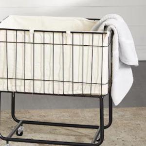 Grayson Lane Black Metal Laundry Cart
