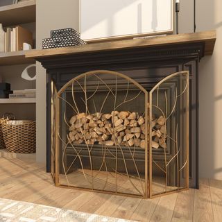 Branch 3-Panel Fireplace Screen