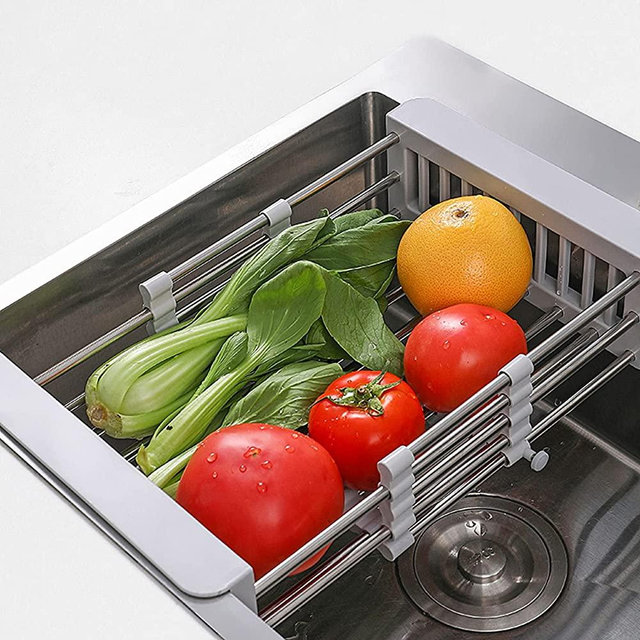 nathnalt Sink Dish Drying Rack. Sink Dish Drying Rack for Vegetables and Fruits. Suitable for 12.6 "to 17" Square Sinks Upper.