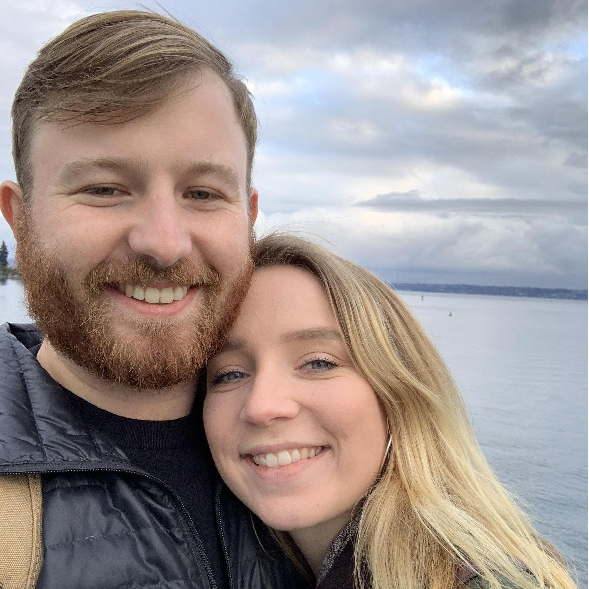 A wonderful four-year anniversary trip to Seattle. Here we are on the Puget Sound Ferry.