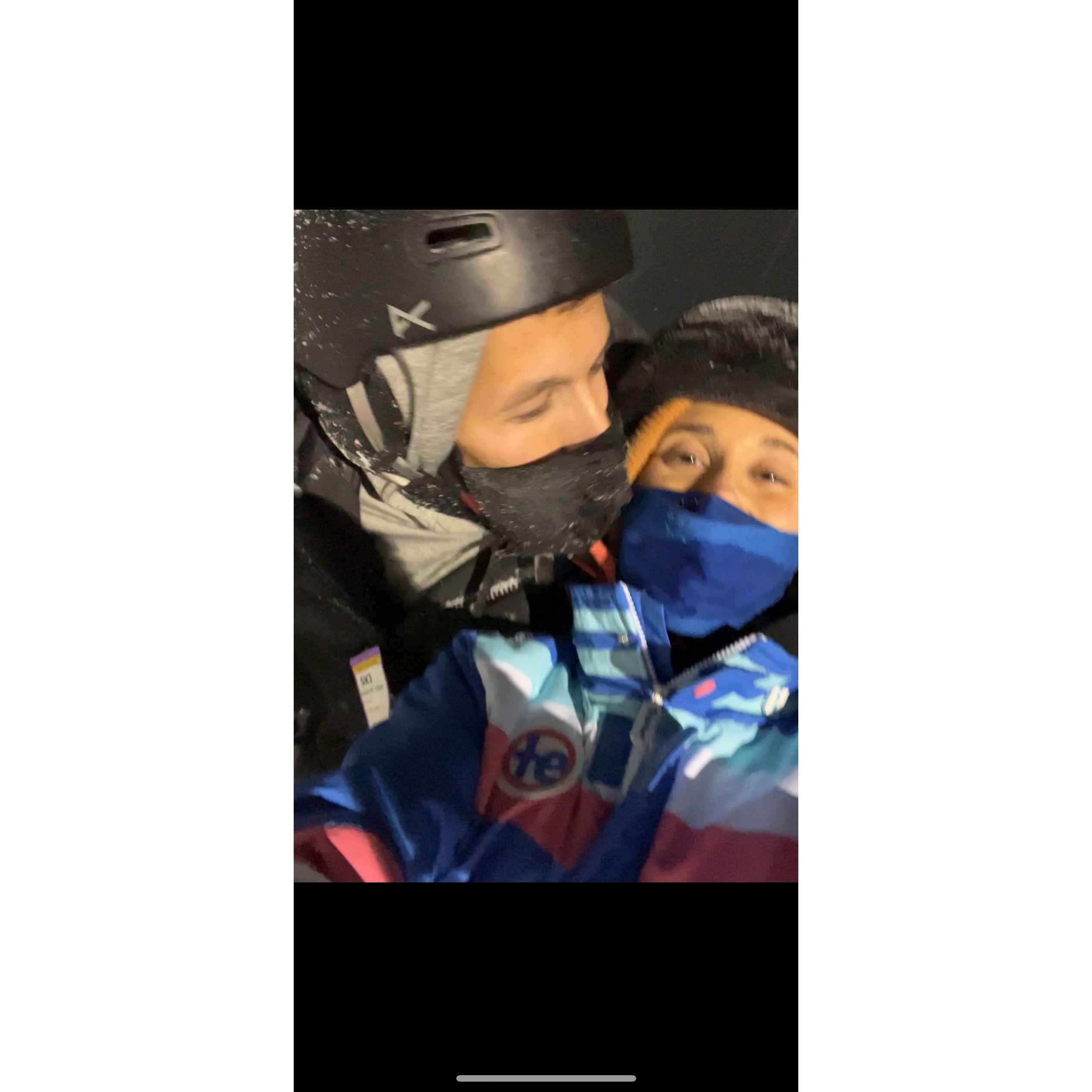 David's first time skiing
