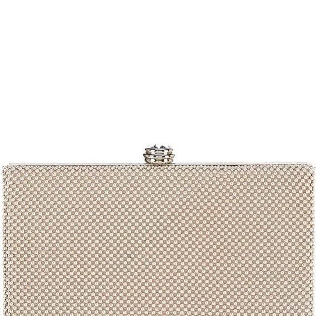 Kate LandryBall Mesh Rhinestone Top Minaudiere Clutch