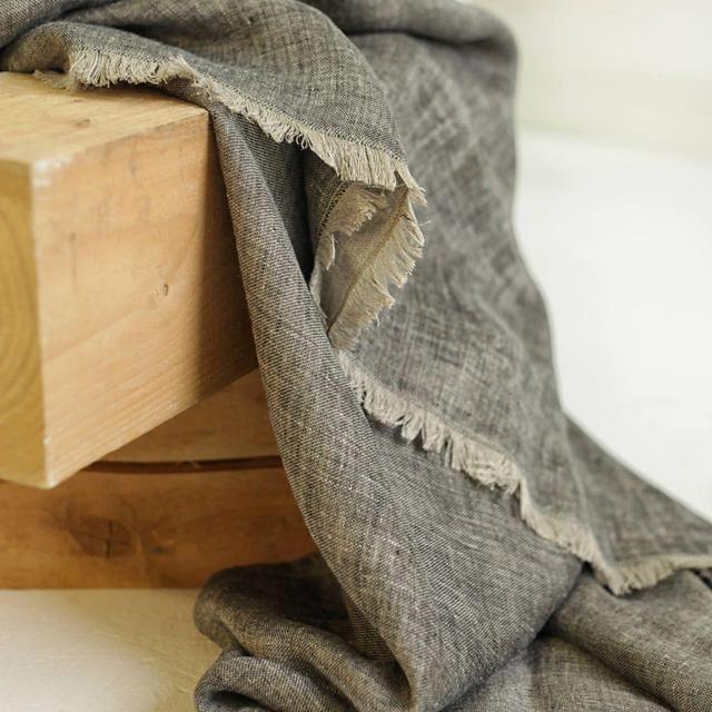 Black Softened Linen Throw