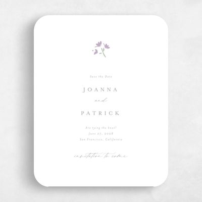 Purple Rounded Wedding Save the Date - Regal Portrait