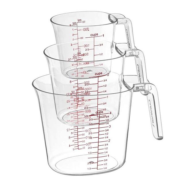 Cuisinart CTG-00-3MC 3-Piece Nesting Liquid Set Measuring Cups, Set of 3, Clear