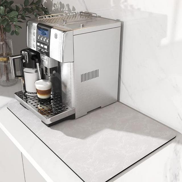 AMOAMI-Coffee Mat Hide Stain Rubber Backed Absorbent Dish Drying Mat for Kitchen Counter-Coffee Bar Accessories Fit Under Coffee Maker Coffee Machine Coffee Pot Espresso Machine Dish Rack 12"x19"