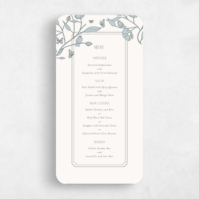 Blue Rounded Wedding Menu - Isabeau