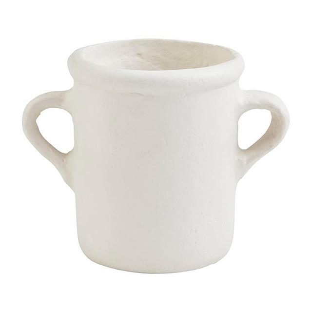 Mud Pie Utensil Holder, 7" x5.5" x 6"dia, Cream