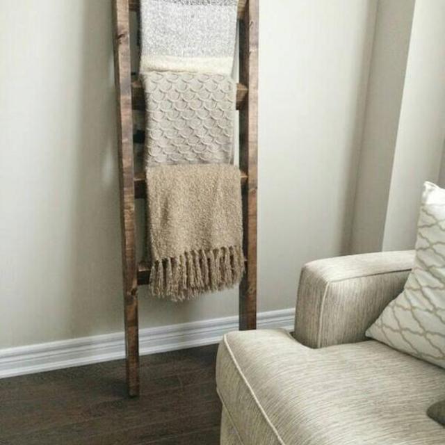 Rustic wood blanket ladder || rustic towel ladder rack || nursery decor || housewarming gift || farmhouse ladder