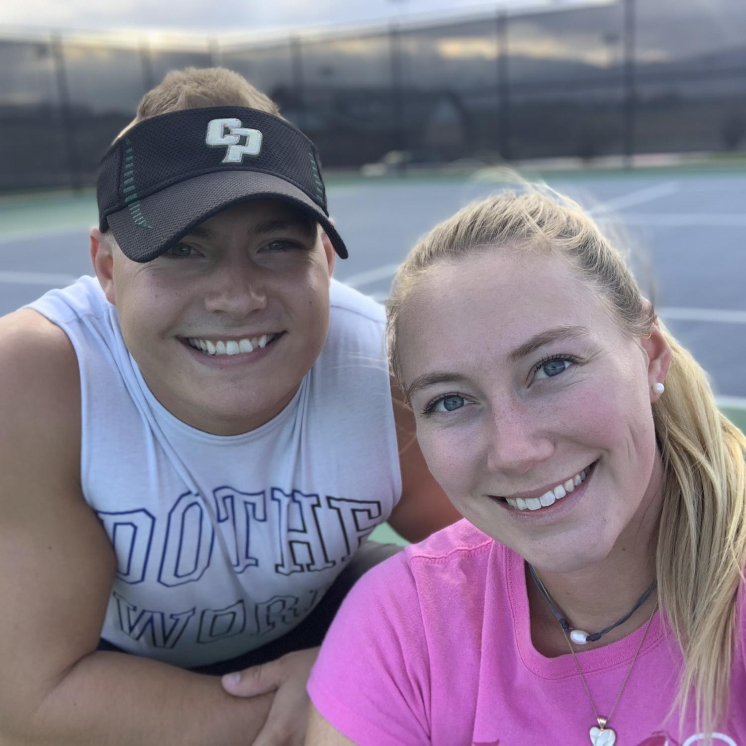 Teaching Carter some tennis!