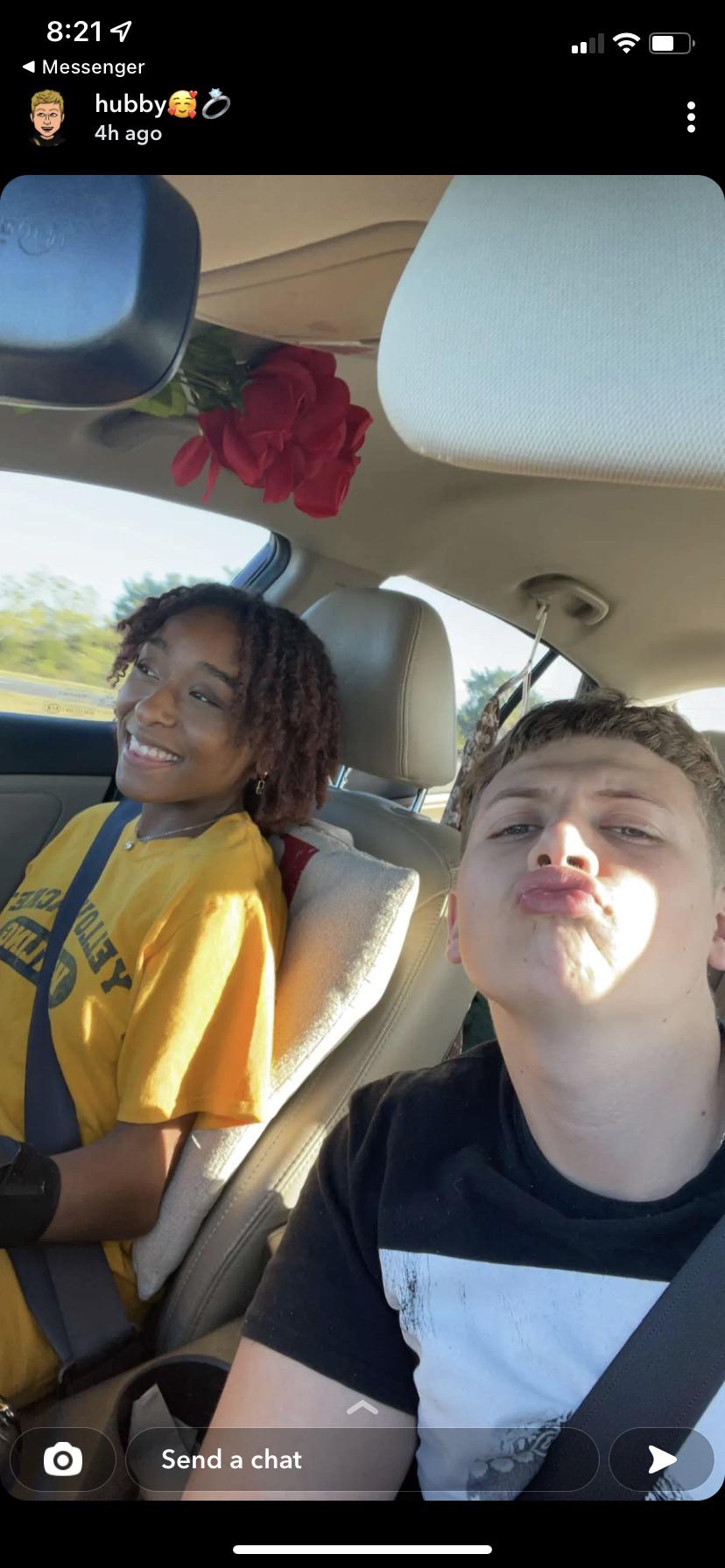 Us on the way to Jekyll Island for our 2nd engagement shoot. <3