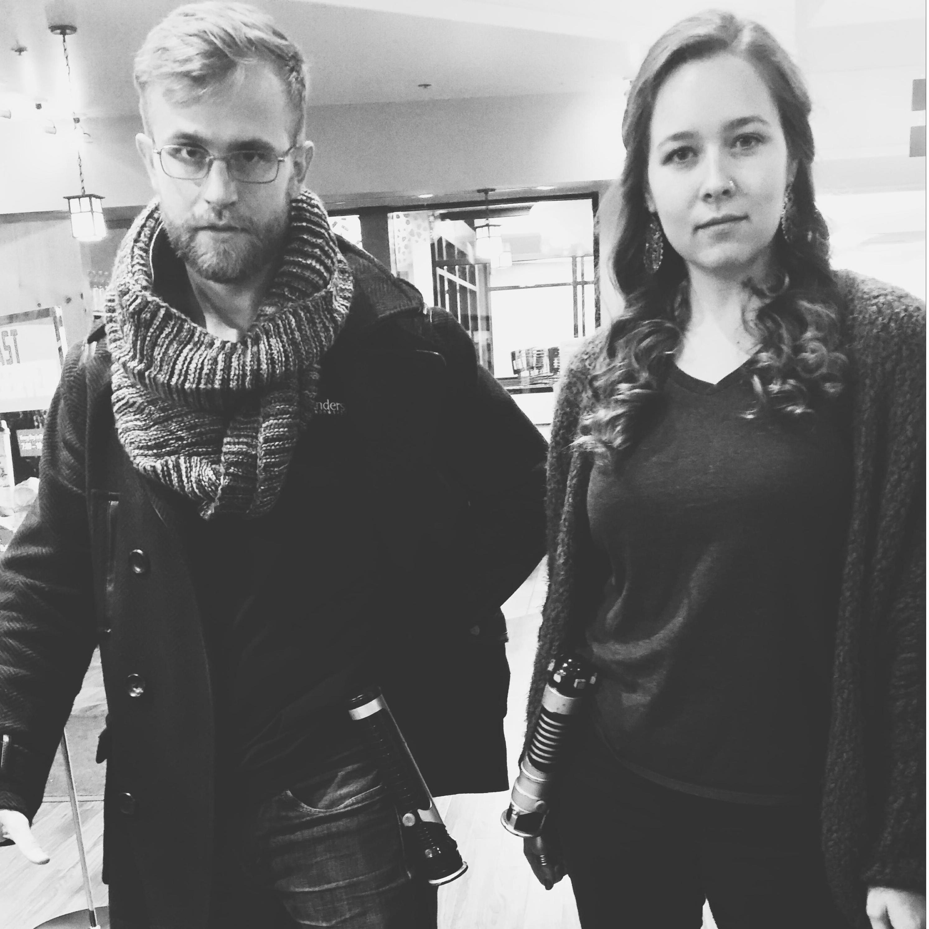 Note the lightsabers.