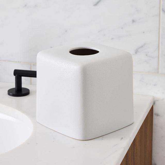 Kaloh, Tissue Box, Ceramic, White