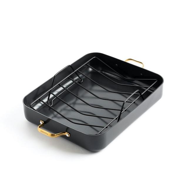 GreenPan™ Reserve Ceramic Nonstick Roaster with Rack, Black