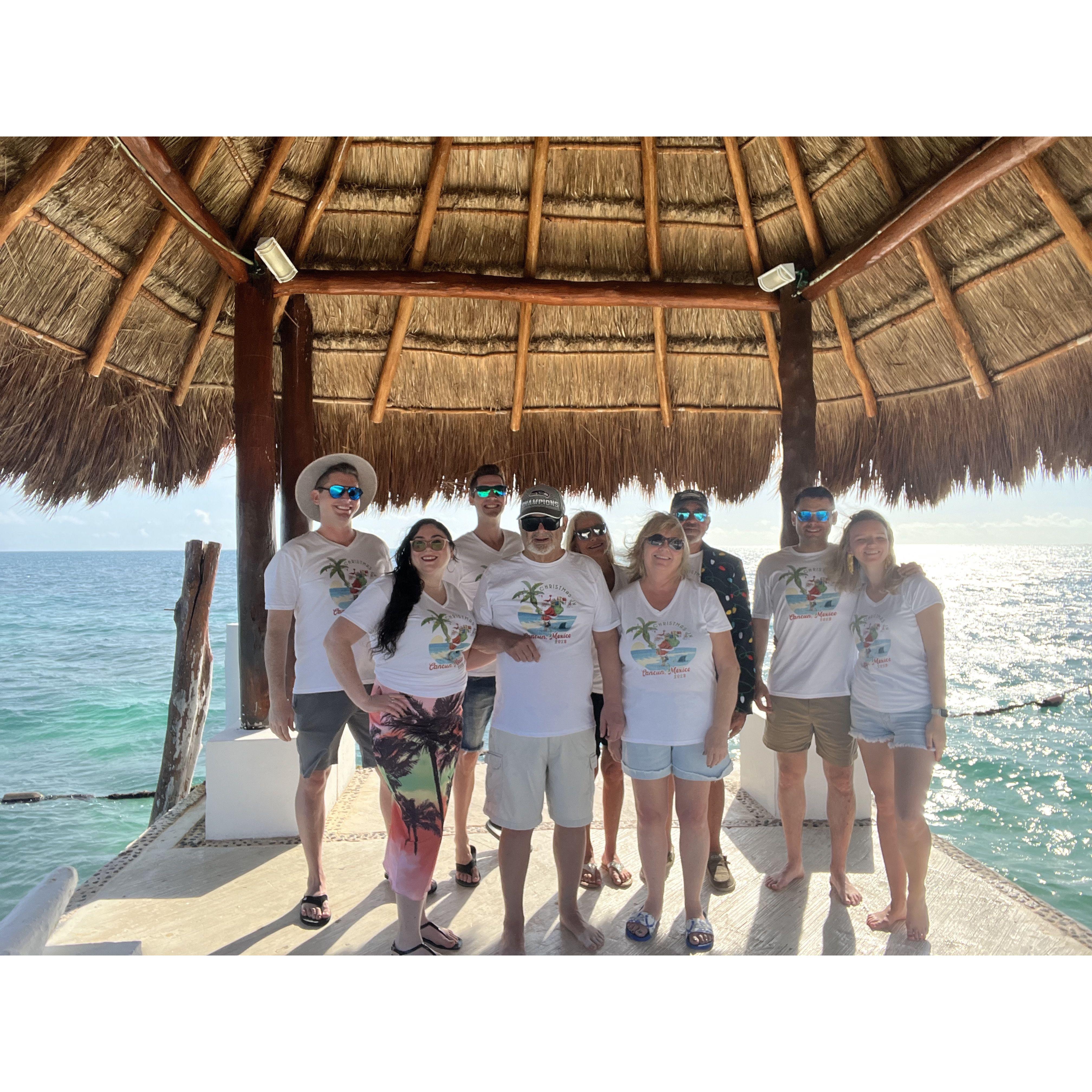 Jason's family on Christmas in Cancun