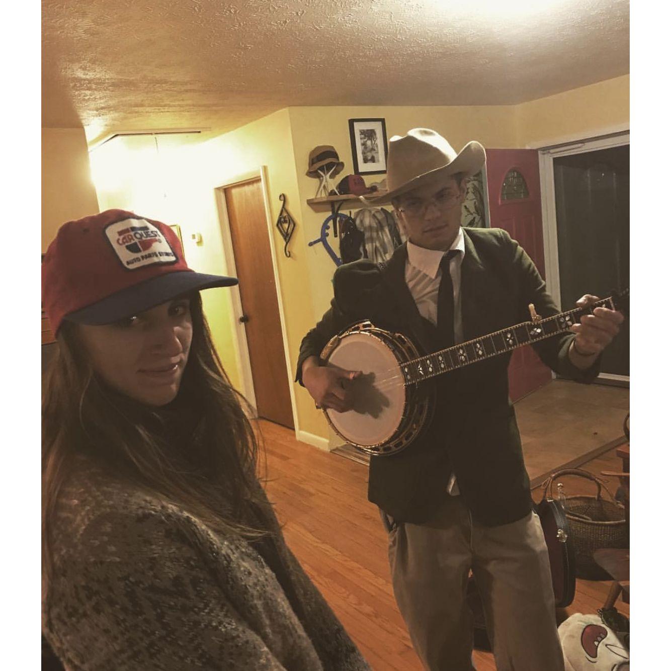 Rob and Maggie at a halloween party.